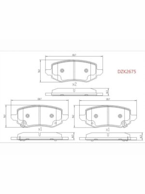 TАNK 400/500/ Haval H9 G2. Задние керамические тормозные колодки DZК2675. 3502139XРW01A/3502054XКV3АА - Миниатюра 1